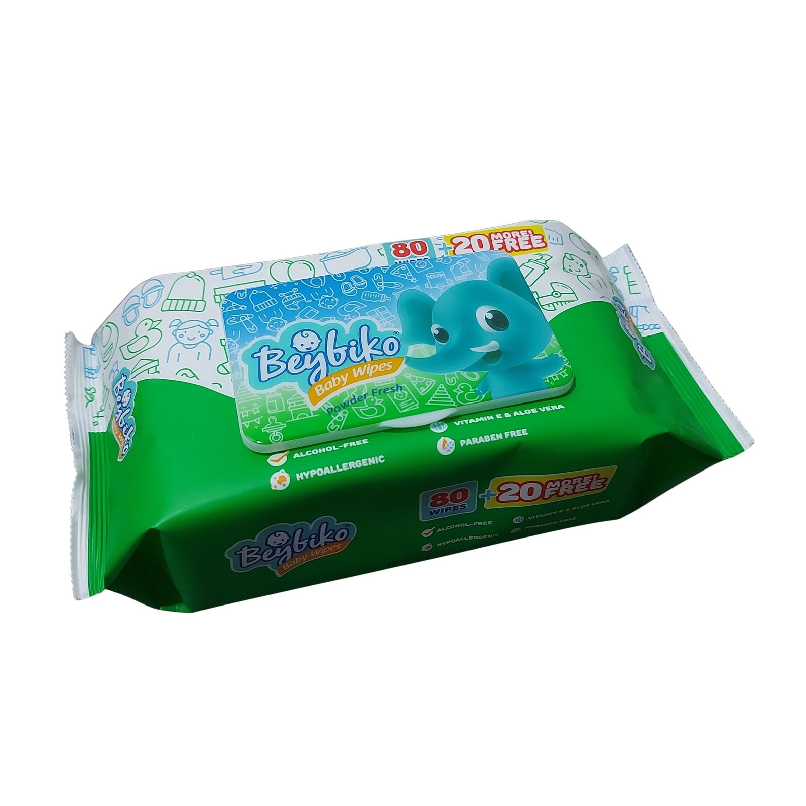 beybiko_baby_wipes_powder_fresh_100s Beybiko Baby Wipes 100s (Powder Fresh) - Image 1